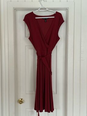 Love & Legend Wine Red Wrap Midi Dress